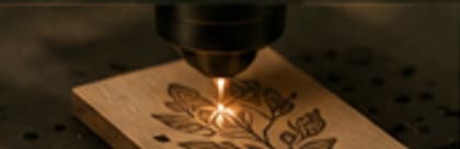 Laser engraving a design into wood