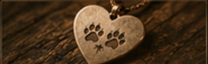 Heart memorial keepsake pendant with paw prints